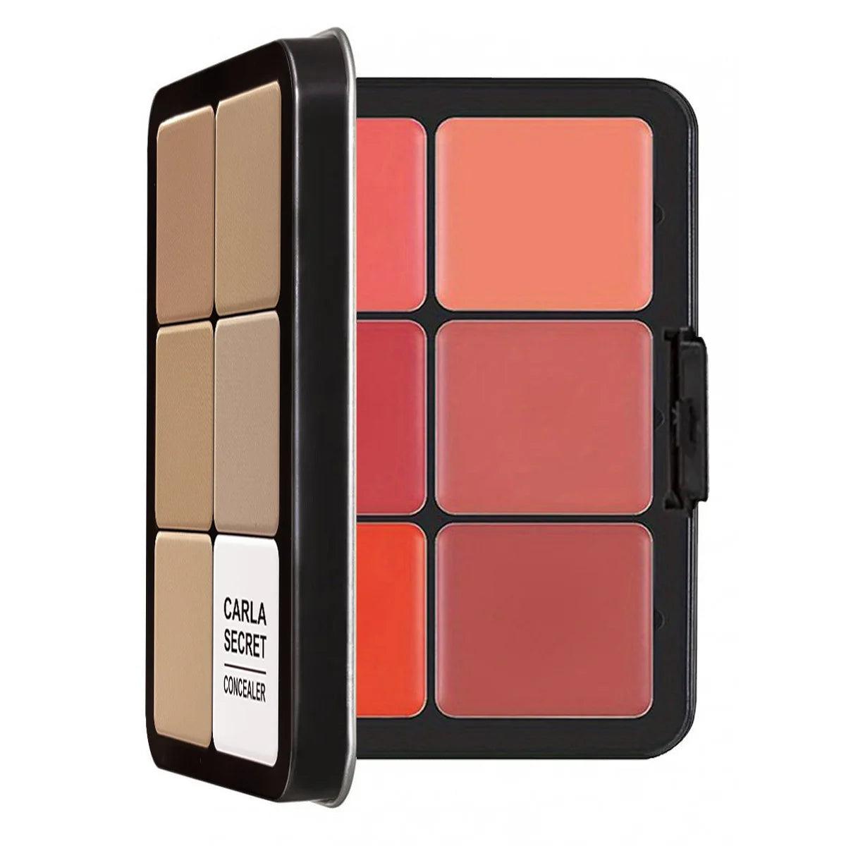 Luniton 12-Color Iron Box Concealer &amp; Blush Palette - Luniton