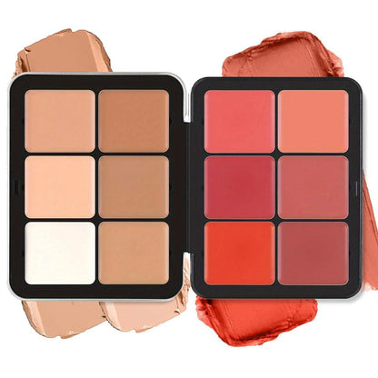 Luniton 12-Color Iron Box Concealer &amp; Blush Palette - Luniton